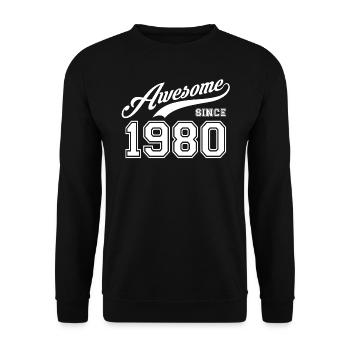 Génial depuis 1980 Anniversaire Anniversaire Anniversaire - Sweat-shirt Unisexe - noir - Devant - Alina (178cm) & Michal (187cm)