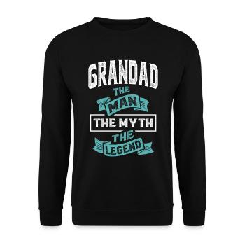 Papy L'homme La Légende - Sweat-shirt Unisexe - noir - Devant - Alina (178cm) & Michal (187cm)