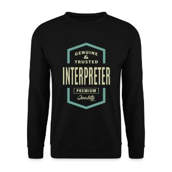Echter Dolmetscher - Unisex Pullover - Schwarz - Vorne - Alina (178cm) & Michal (187cm)