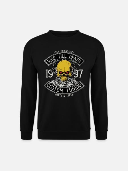 Motorcycle Skull - Unisex Sweatshirt - black