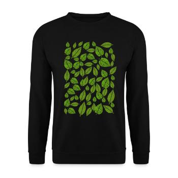Blätter Baum Wald Natur - Unisex Pullover - Schwarz - Vorne - Alina (178cm) & Michal (187cm)