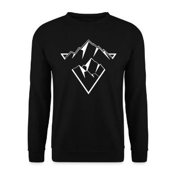 Heimat berge klettern wandern Natur Berg Geschenk - Unisex Pullover - Schwarz - Vorne - Alina (178cm) & Michal (187cm)