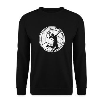 Volleyballerin Femme Volley-ball Service - Sweat-shirt Unisexe - noir - Devant - Alina (178cm) & Michal (187cm)
