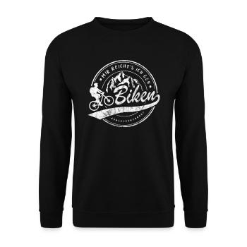 Mir reichts ich geh Biken Mountain Bike Berg Motiv - Unisex Pullover - Schwarz - Vorne - Alina (178cm) & Michal (187cm)