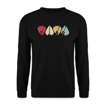 Guitar Pick Plectrum For Guitarist Retro - Unisex Sweatshirt - black - Front - Alina (178cm) & Michal (187cm)