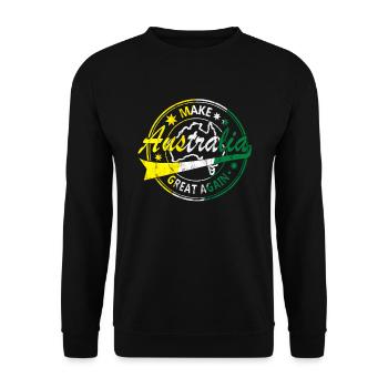 Make Australia Great Again Australia Gift - Unisex Sweatshirt - black - Front - Alina (178cm) & Michal (187cm)