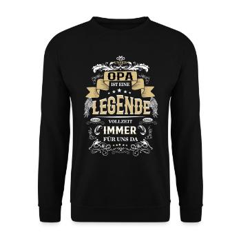 Grandpa Legend Beautiful Gift Idea - Unisex Sweatshirt - black - Front - Alina (178cm) & Michal (187cm)