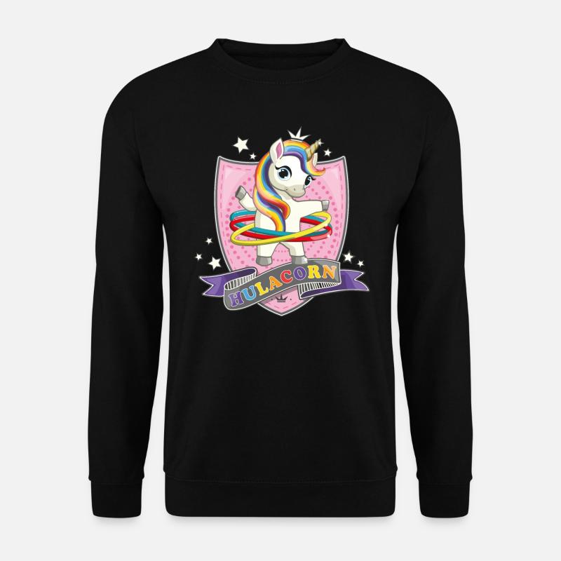 Einhorn Hula Hop / Hulacorn - Unisex Pullover - Schwarz