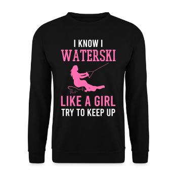 Ski nautique - Sweat-shirt Unisexe - noir - Devant - Alina (178cm) & Michal (187cm)