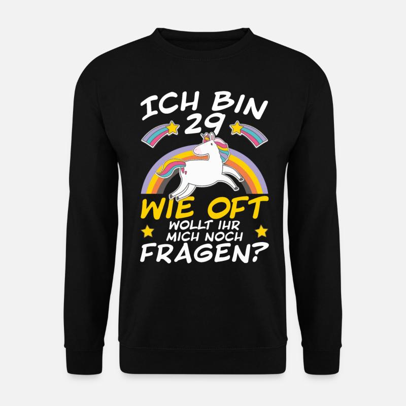 Ich bin 29 Einhorn beschnitten 30. Geburtstag Frau - Unisex Pullover - Schwarz