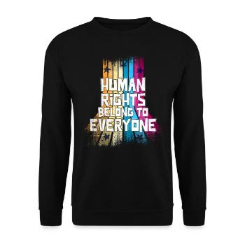 Human Rights Belong to Everyone - Sweat-shirt Unisexe - noir - Devant - Alina (178cm) & Michal (187cm)