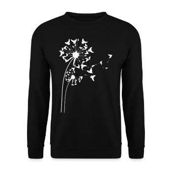 Dandelion Pigeon Flower - Unisex Pullover - Schwarz - Vorne - Alina (178cm) & Michal (187cm)