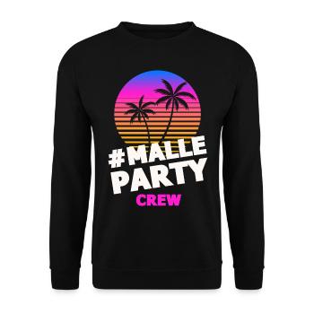 malle party crew bunt - Unisex Pullover - Schwarz - Vorne - Alina (178cm) & Michal (187cm)