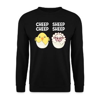 Cheep Sheep Chick Sheep Sheep Cadeau de Pâques - Sweat-shirt Unisexe - noir - Devant - Alina (178cm) & Michal (187cm)