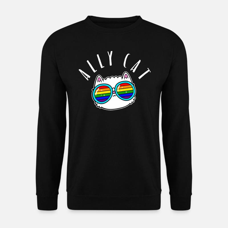 Ally Cat - LGBTIQ Queer Gay Pride CSD Cartoon - Unisex Pullover - Schwarz