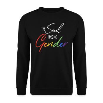 The soul has no gender - LGBTIQ Gay Pride Queer - Unisex Pullover - Schwarz - Vorne - Alina (178cm) & Michal (187cm)