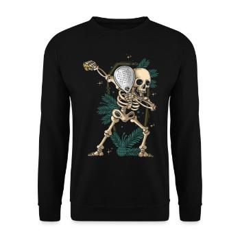Halloween Padel Dabbing Skeleton Padel Schläger - Unisex Pullover - Schwarz - Vorne - Alina (178cm) & Michal (187cm)