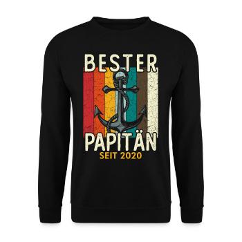 Papitän seit 2020 - Unisex Pullover - Schwarz - Vorne - Alina (178cm) & Michal (187cm)