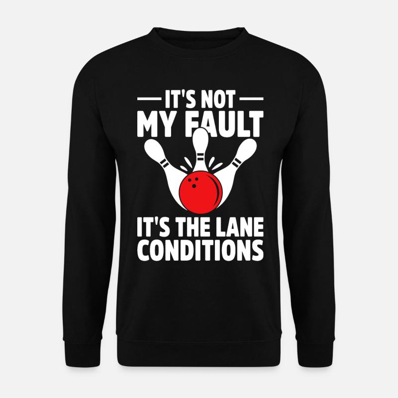 Bowling Bowler Gutter Strike Ersatznadeln - Unisex Pullover - Schwarz