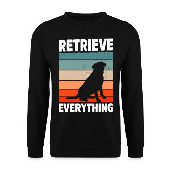 Labrador Geschenkidee für Labrador Retriever Hund - Unisex Pullover - Schwarz - Vorne - Alina (178cm) & Michal (187cm)