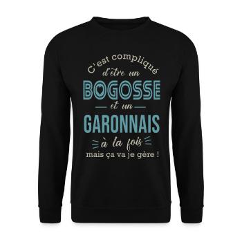 Garonnais cadeau Garonne - Sweat-shirt Unisexe - noir - Devant - Alina (178cm) & Michal (187cm)
