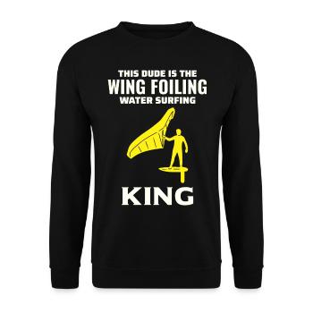 Wing Foiling Hydrofoil Surfing Surf Water Sport - Unisex Sweatshirt - black - Front - Alina (178cm) & Michal (187cm)
