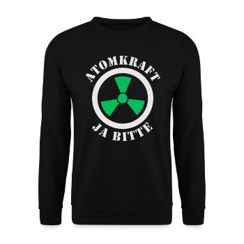 Atomkraft, Ja bitte - Unisex Pullover - Schwarz - Vorne - Alina (178cm) & Michal (187cm)