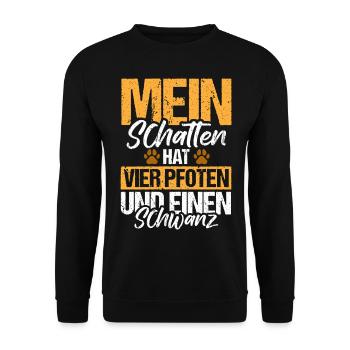 Hund Mein schatten hat vier Pfoten - Unisex Pullover - Schwarz - Vorne - Alina (178cm) & Michal (187cm)