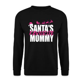 Santas Favorite Mommy - Santas lieblings Mama - Unisex Pullover - Schwarz - Vorne - Alina (178cm) & Michal (187cm)