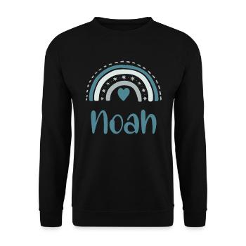 Noah Name Rainbow - Unisex Sweatshirt - black - Front - Alina (178cm) & Michal (187cm)