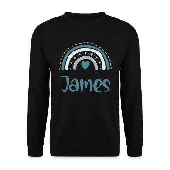 James Name Rainbow - Unisex Sweatshirt - black - Front - Alina (178cm) & Michal (187cm)