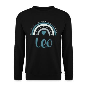 Leo Nom Arc-en-ciel - Sweat-shirt Unisexe - noir - Devant - Alina (178cm) & Michal (187cm)
