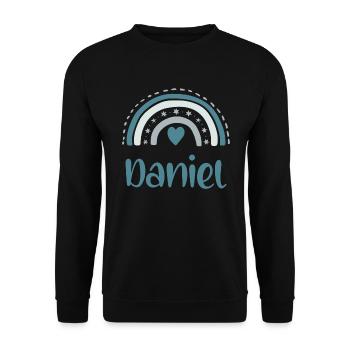 Daniel Nom Arc-en-ciel - Sweat-shirt Unisexe - noir - Devant - Alina (178cm) & Michal (187cm)