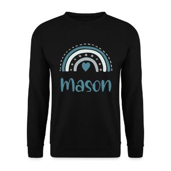 Freimaurer Name Regenbogen - Unisex Pullover - Schwarz - Vorne - Alina (178cm) & Michal (187cm)
