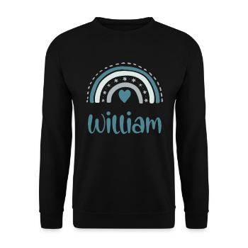 William Name Rainbow - Unisex Sweatshirt - black - Front - Alina (178cm) & Michal (187cm)