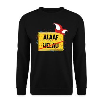 Ortsschild Köln Alaaf - Unisex Pullover - Schwarz - Vorne - Alina (178cm) & Michal (187cm)