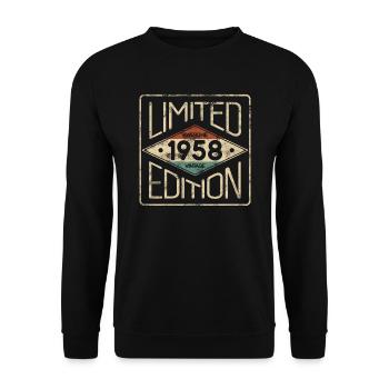 Limited Edition Awesome Vintage 1958 Birthday - Unisex Sweatshirt - black - Front - Alina (178cm) & Michal (187cm)