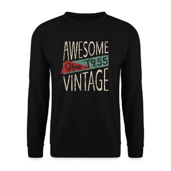 Awesome Since 1955 Retro Vintage Design - Unisex Sweatshirt - black - Front - Alina (178cm) & Michal (187cm)