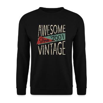 Génial depuis 2001 Retro Vintage Design - Sweat-shirt Unisexe - noir - Devant - Alina (178cm) & Michal (187cm)