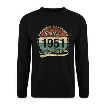 Génial depuis le design d’anniversaire rétro vintage 1951 - Sweat-shirt Unisexe - noir - Devant - Alina (178cm) & Michal (187cm)