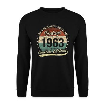 Génial depuis le design d’anniversaire rétro vintage 1963 - Sweat-shirt Unisexe - noir - Devant - Alina (178cm) & Michal (187cm)