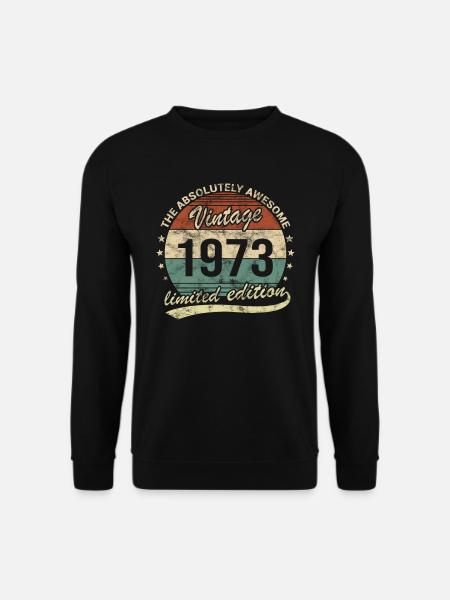 Awesome Since Vintage 1973 Retro Geburtstag Design - Unisex Pullover - Schwarz