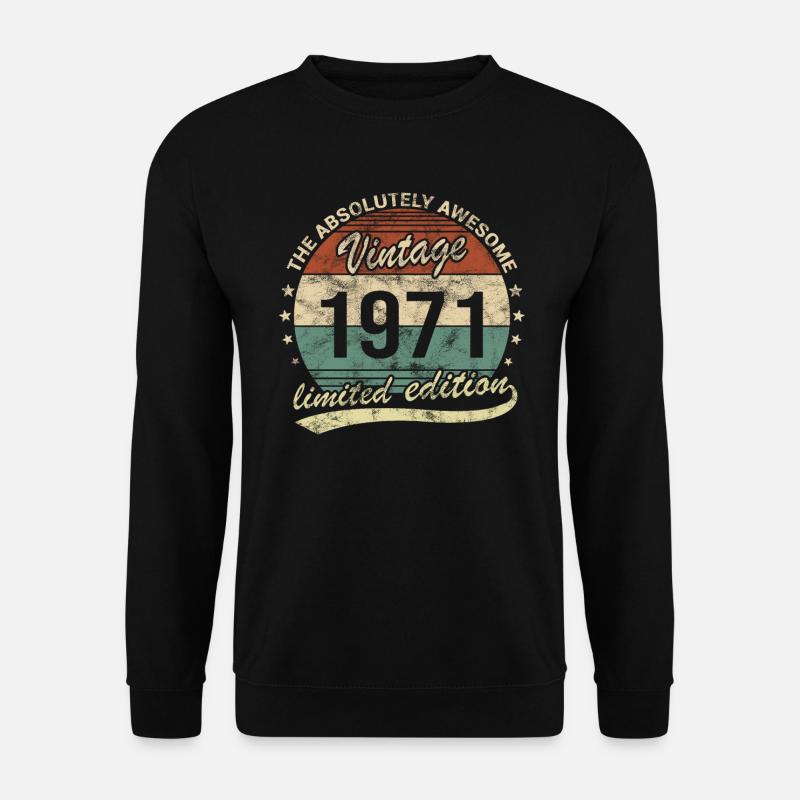 Awesome Since Vintage 1971 Retro Geburtstag Design - Unisex Pullover - Schwarz