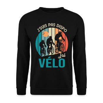 vélo pas dispo j ai velo Humour sport club - Sweat-shirt Unisexe - noir - Devant - Alina (178cm) & Michal (187cm)