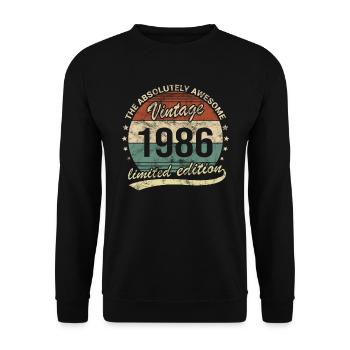 Génial depuis le design d’anniversaire rétro vintage 1986 - Sweat-shirt Unisexe - noir - Devant - Alina (178cm) & Michal (187cm)