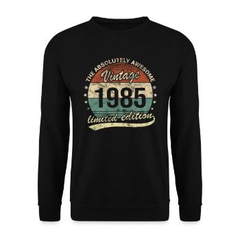 Awesome Since Vintage 1985 Retro Birthday Design - Unisex Sweatshirt - black - Front - Alina (178cm) & Michal (187cm)