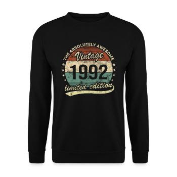 Awesome Since Vintage 1992 Retro Birthday Design - Unisex Sweatshirt - black - Front - Alina (178cm) & Michal (187cm)