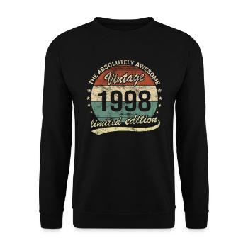 Génial depuis le design d’anniversaire rétro vintage 1998 - Sweat-shirt Unisexe - noir - Devant - Alina (178cm) & Michal (187cm)