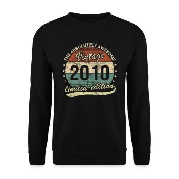 Génial depuis le design d’anniversaire rétro vintage 2010 - Sweat-shirt Unisexe - noir - Devant - Alina (178cm) & Michal (187cm)