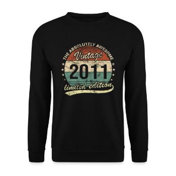 Génial depuis le design d’anniversaire rétro vintage 2011 - Sweat-shirt Unisexe - noir - Devant - Alina (178cm) & Michal (187cm)